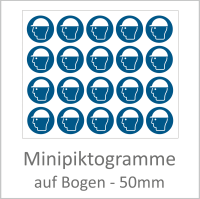 M014 "Kopfschutz benutzen" 50 mm Durchmesser á 10 Stück